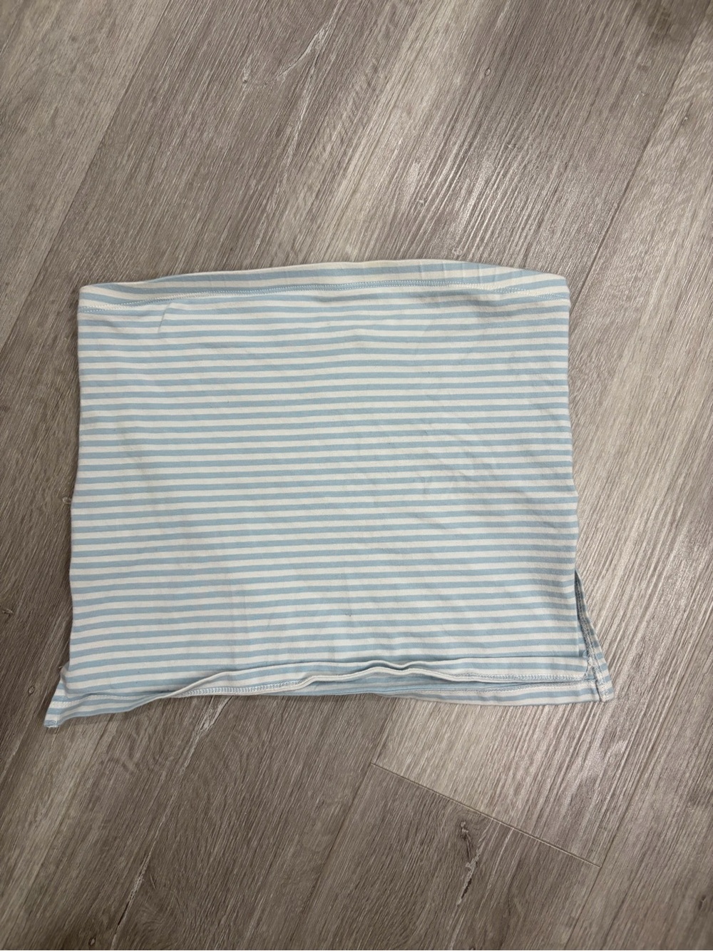 American Eagle Light Blue and White Striped Tube Top